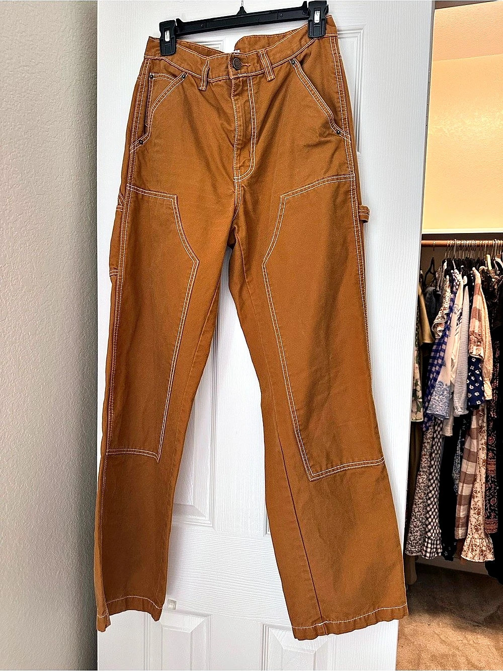 BDG High-Waisted Painter Pant Straight Leg Brown Waist 28
